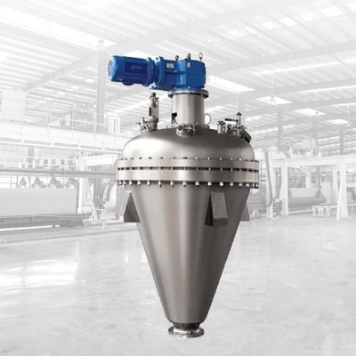 Conical Continuous Vacuum Dryer , Button Control Chemical Drying Equipment