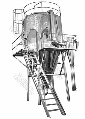 Customized Made High Efficient SUS316L Industrial Centrifugal Spray Dryer for Sugar and Salt